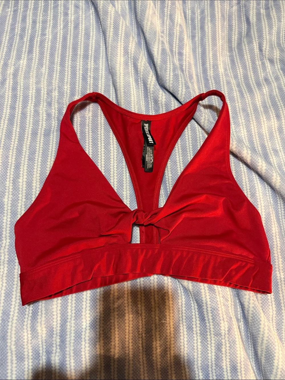 PINK Victoria's Secret Red Knot-Front Sports Bralette